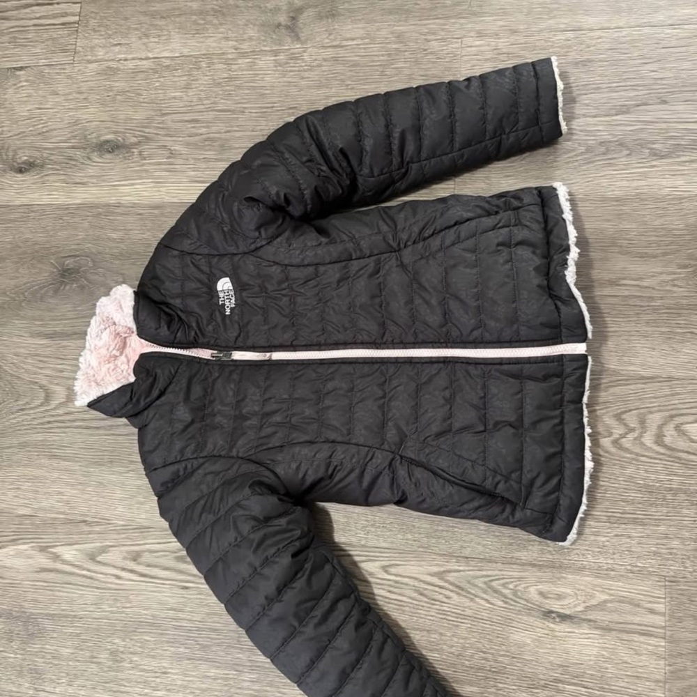 The North Face Black Puffer Jacket with Pink Accents